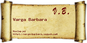 Varga Barbara névjegykártya